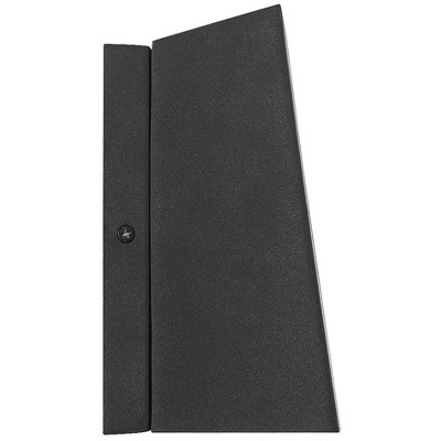 Sleek Edge Black Glass LED Outdoor Wall Sconce