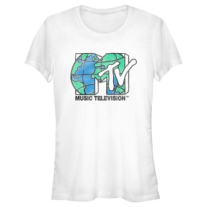 Juniors Womens MTV Distressed Earth Day Logo T-Shirt - 1 of 4