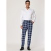 Lars Amadeus Men's Flat Front Unique Plaid Printed Business Dress Pants - 3 of 4