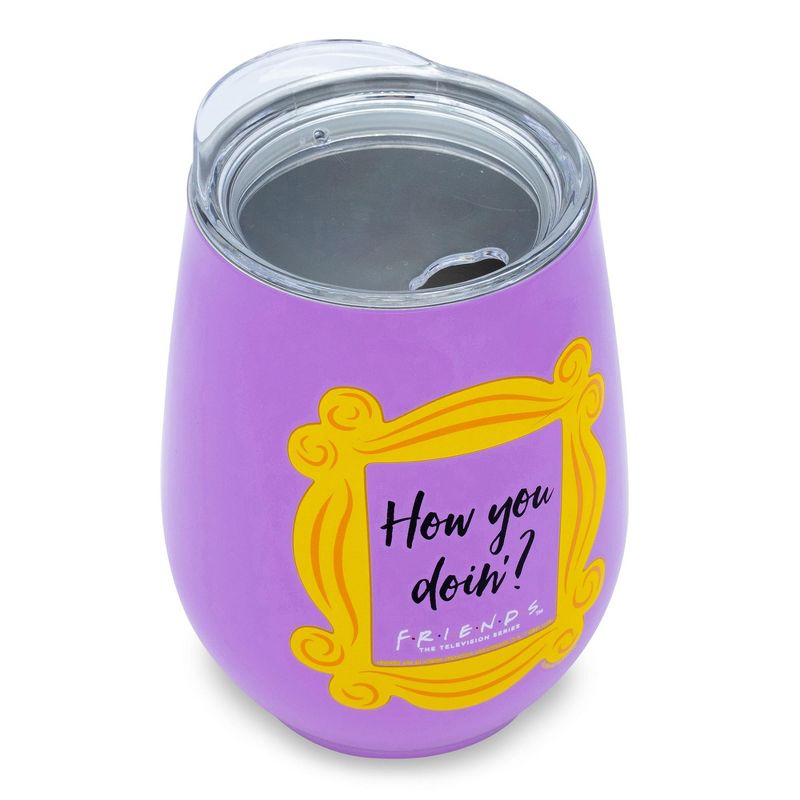 Silver Buffalo Friends "How You Doin?" Double-Walled Stainless Steel Tumbler | Holds 10 Ounces, 2 of 7