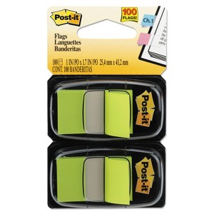 Post-it Standard Page Flags in Dispenser Bright Green 100 Flags/Dispenser 680BG2 - 1 of 4