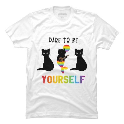 Adult Design By Humans Dare To Be Yourself Pride Cat Mermaid By Avocato T-Shirt