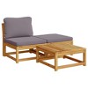 vidaXL Patio Lounge Set - 5-Piece Acacia Wood with Cushions | Modular & Slatted Design - Ideal for Garden/Patio - 3 of 4