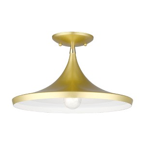 Livex Lighting Waldorf 1 - Light Semi-Flush Mount in  Soft Gold/Polished Brass - 1 of 4