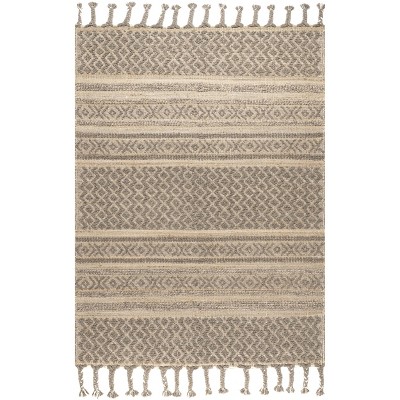 Nuloom Elenora Geometric 8x10 Wool Jute Indoor Area Rug for Dining Room Rug Neutral Rug Living Room Rug Kitchen, Natural/Ivory