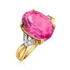 Ross-Simons 7.00 Carat Pink Topaz Ring With Diamond Accents in 14kt Yellow Gold - 3 of 4