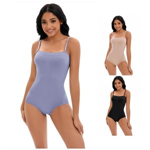 INSPIRE CHIC 3 Pcs Women's Cami Convertible Straps Slimming Waisted Button Bottom Butt Lifter Body Shapers - 1 of 4