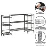 Breighton Home 32.5" Xtra Storage 3 Tier Folding Metal Shelves with Set of 3 Deluxe Extension Shelves in Black - 4 of 4