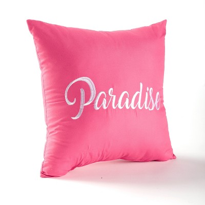 Lakeside Bright Pink Tropical Paradise Sentiment Decorative Accent Pillow