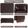 Home Imports Emporium Genuine Leather Loveseat Sofa – Tan Leather Couch with Goose Feather Cushions, Deep Seating, and Mid-Century Modern Design. - 2 of 4
