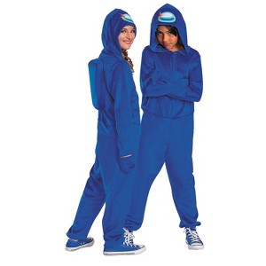 Among Us Kids' Blue Imposter Halloween Costume Jumpsuit - Blue - 7-8 - 1 of 4