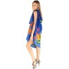 LA LEELA Women's Sarong Bikini Skirt Cover up Swimsuit Summer Wraps Bathing suit Swimwear Beach Wrap Skirts for Women One Size Blue, Floral - 4 of 4
