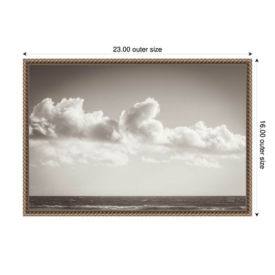 Venice Beach Monochrome Ocean Lithograph Framed Canvas Art