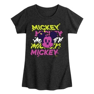 Girls' - Disney - Mickey Stacked Fitted Short Sleeve Graphic T-Shirt - 1 of 4