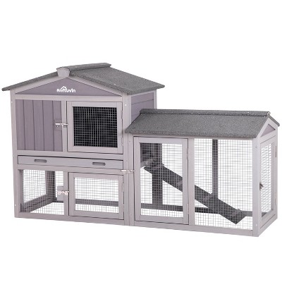 Aivituvin Rabbit Hutch, Outdoor Small Backyard Chicken Coop (Inner Space 10.4 ft²)-AIR02