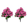 2PCS Artificial Begonias Bush with Ground Spike, 24Inch Artificial Outdoor Bushes Evergreen UV Resistant Shrubs- for Outdoor Indoor - 2 of 4