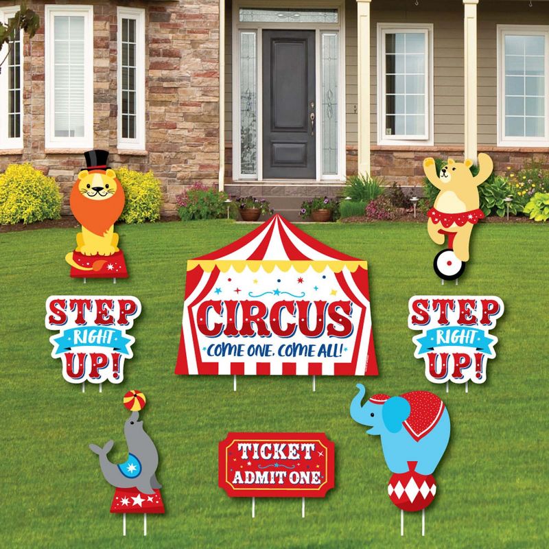 Big Dot of Happiness Carnival - Step Right Up Circus - Yard Sign and Outdoor Lawn Decorations - Carnival Themed Party Yard Signs - Set of 8, 1 of 9