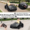 12V Ride On Car for Kids, Battery Powered Sports Car Toy for Boys & Girls, with Bluetooth, USB, Music, Remote Control, Headlight - 3 of 4