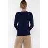 JENNIE LIU Women's 100% Pure Cashmere Long Sleeve Pullover V Neck Sweater - 2 of 2