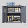 Yukimo 14" Metal Wall-Mounted Garage Cabinet - Floating Tool Storage with Removable Shelves (Gray) - 2 of 4