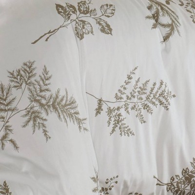 Willow Taupe and Cream Cotton Full/Queen Duvet Cover Set