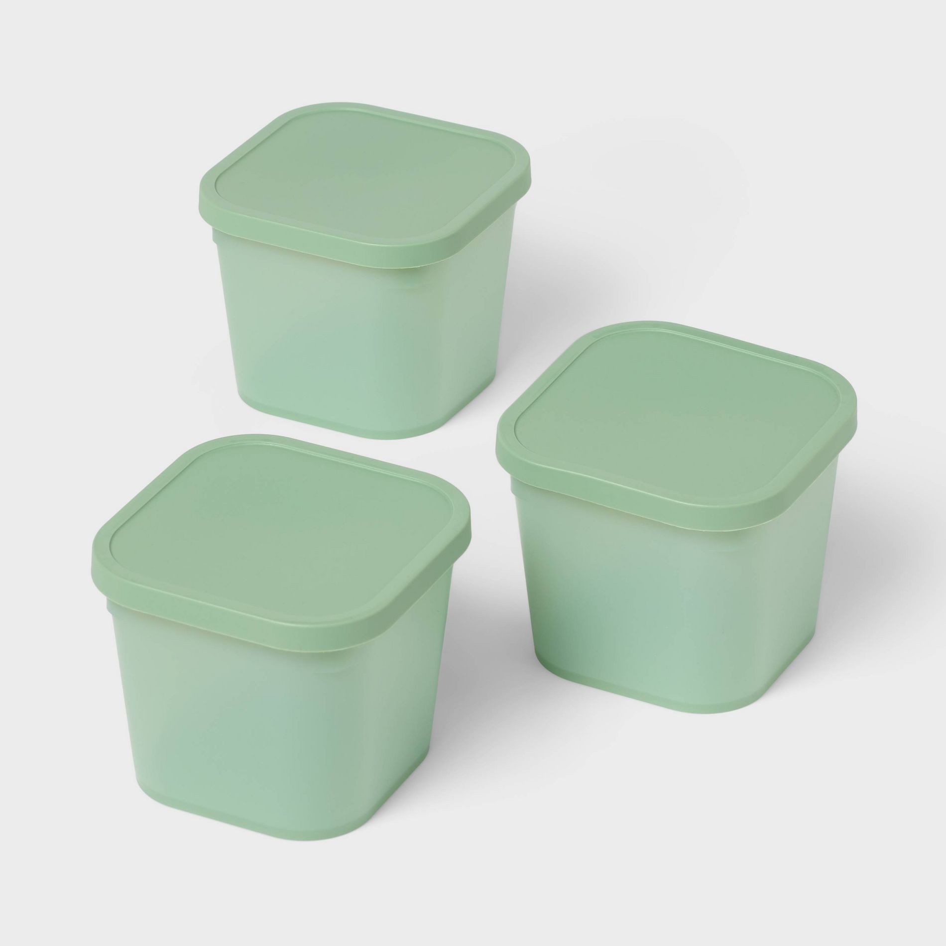 3pk Click in Place 30oz Insert Storage Containers Green- Brightroom™