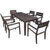 7-Piece Outdoor Acacia Wood Dining Set with Table and 6 Upholstered Chair - 3 of 4