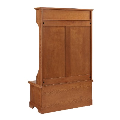 Campbell Oak Hall Tree with Spacious Storage Bench and Double Hooks
