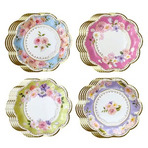 Kate Aspen New Tea Time Party 7" Premium Paper Plates - Assorted (Set of 64) | 28652NA - 1 of 4