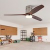52 Inch Solid Wood Ceiling Fan With Remote And Dimmable LED Light, Modern Farmhouse Ceiling Fan With Reversible DC Motor For Bedroom, Living Room - 4 of 4