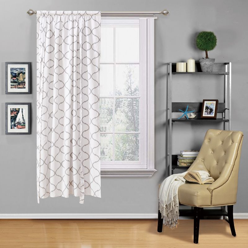 Kate Aurora Living Shabby Chic Trellis Quatrefoil Single Tie Up Window Curtain Shade, 3 of 4