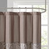Charlotte Jacquard Shower Curtain Blue/Brown - Madison Park: Faux Silk, Buttonhole Top, Paisley Pattern - 2 of 4