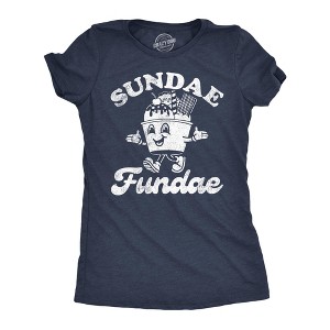 Womens Funny T Shirts Sunday Fundae Sarcastic Ice Cream Graphic Tee For Ladies - Crazy Dog Women's T Shirt - 1 of 4