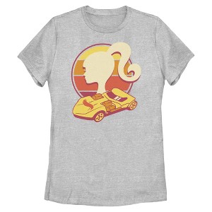 Womens Mattel Retro Barbie and Hot Wheels Silhouette T Shirt - 1 of 4