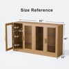 PexFix 62" W x 36" H Large Sideboard Buffet Cabinet with 4 Glass Doors 2 Adjustable Shelves for Kitchen Living/Dinning Room Bedroom Entryway Natural - 4 of 4