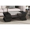 Okak Geometric Glass-Top Coffee Table, Modernist 2-Tier Storage with Open Shelves & Cabinets, 6mm Tempered Glass & Frost for Luxe Living Room - 2 of 4