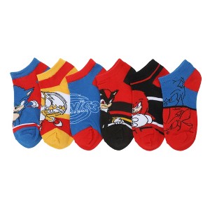 Sonic The Hedgehog Character Art Youth 6-Pair Ankle Socks - 1 of 4