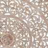 Wood Floral Handmade Wall Decor with Mandala, Carved Art - Olivia & May: Traditional Style, Vertical Orientation - 4 of 4