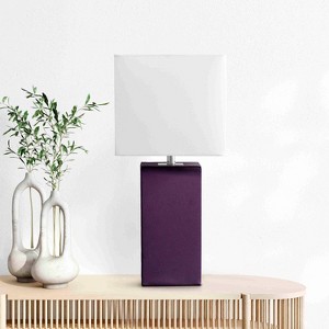 21" Monaco Avenue Modern Leather Table Lamp - Elegant Designs - 1 of 4