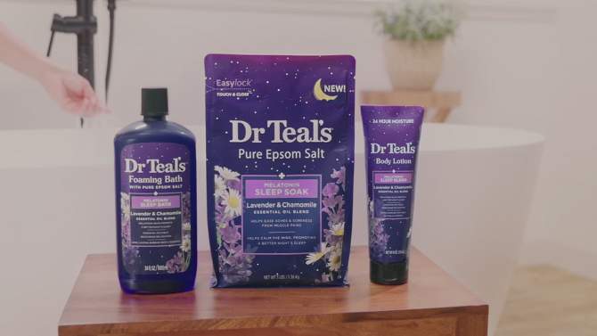 Dr Teal's Melatonin Sleep Pure Epsom Bath Salt, 2 of 14, play video