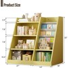 RISOKEYS Kids Bookshelf and Toy Storage Organizer–4-Tier Wooden Bookshelf with Sling Book Rack Space-Saving Design,for Kids Room,Classroom - 3 of 4