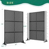TUYOHW Metal Privacy Screen Outdoor, Decorative Privacy Panels, Freestanding Privacy Screen for Patio, Garden, Pool (White Square) - 2 of 4