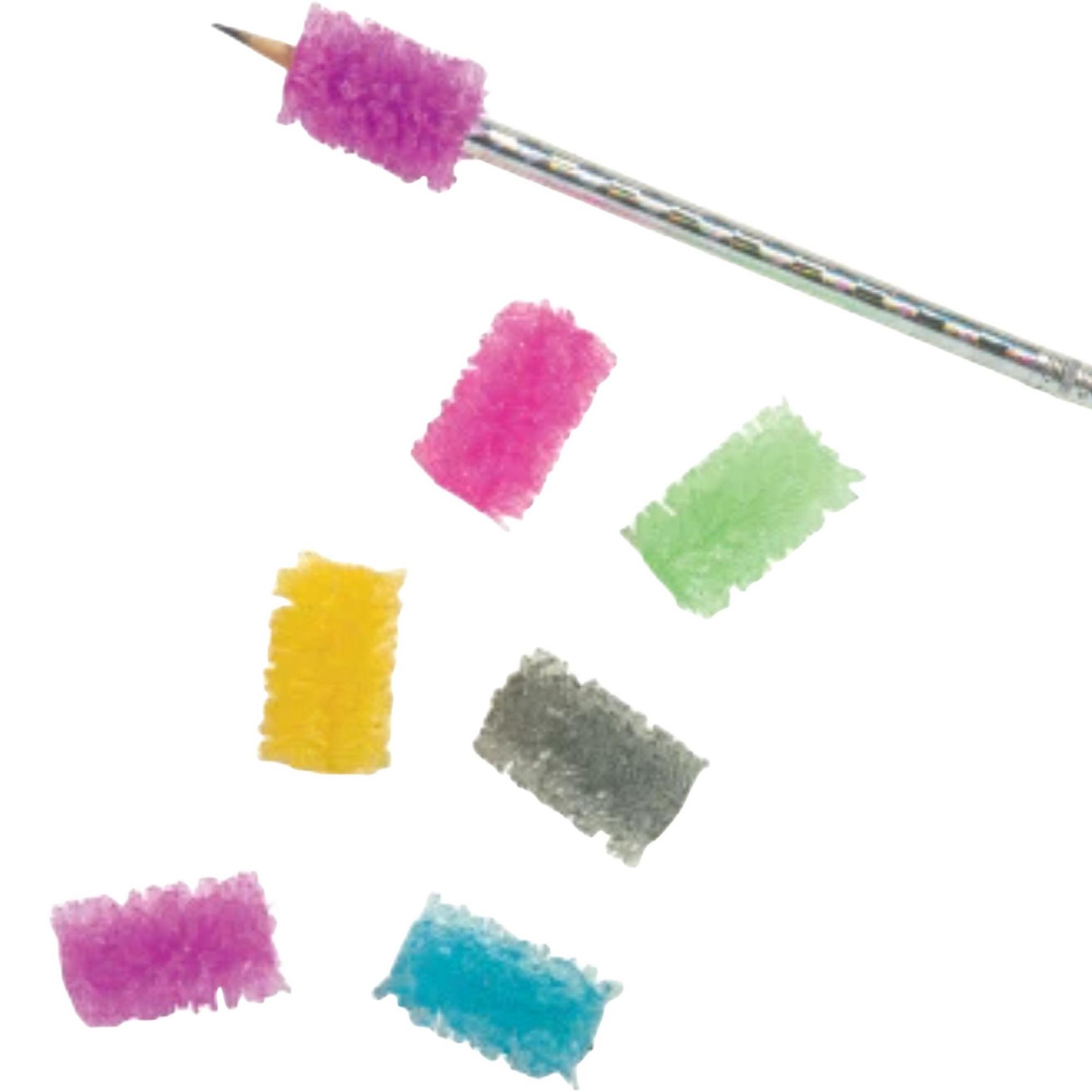 Scented Sparkly Glitter Pen Grips - 12 Pack, Stretchy Comfort, Fun Scents (Cherry, Bubblegum, more )
