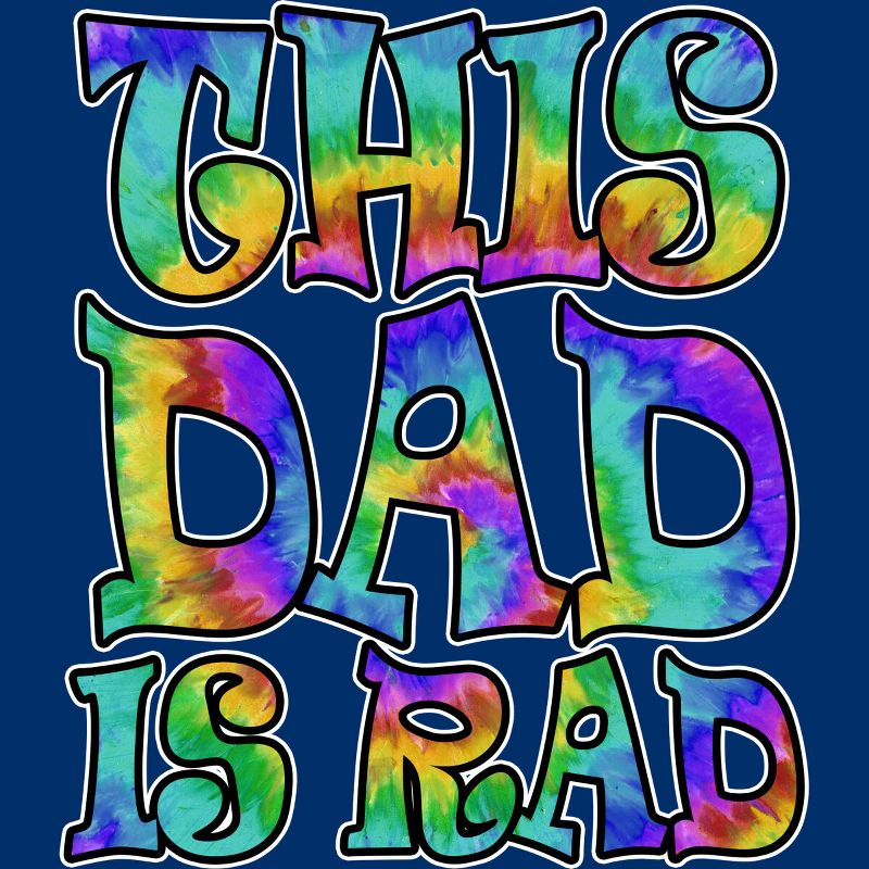 Men's Design By Humans Tye Dye This Dad Is Rad By honeytree T-Shirt, 2 of 3