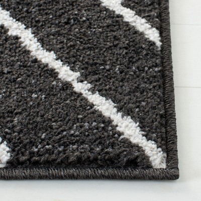 Brown and Ivory Geometric Hand-Knotted Runner Rug
