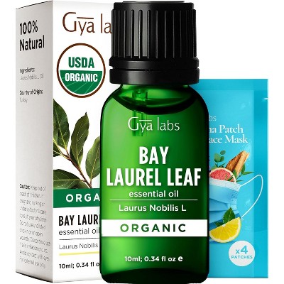 Gya Labs USDA Certified Organic Bay Leaf Essential Oil for Diffuser - 100% Pure Nautral Bay Leaf Oil Organic for Hair(0.34 Fl Oz)