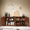 Chic Crate 64" Walnut TV Stand Sideboard Cabinet, Vertical Stripe Buffet Storage for Bedroom & Entryway Natural 64’’W x 15’’ D x 24’’H - 4 of 4