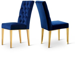 Meridian Furniture,Capri Velvet Dining Chair, Set of 2 - 1 of 4