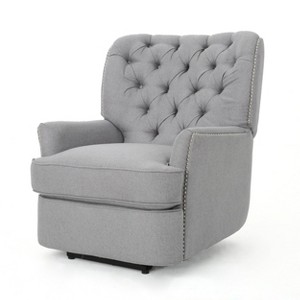 Salomo Tufted Fabric Power Recliner - Christopher Knight Home - 1 of 4