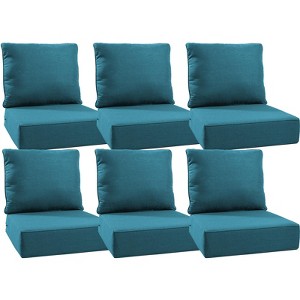 POCASSY 6" Outdoor Cushion Set, 24"x24" Replacement Water Resistant Zippered Cushion for Chairs - 1 of 4